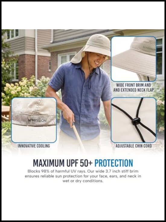 Cooling Sun Hat UPF 50 Wide Brim Hiking Fishing Beach Gardening Outdoor main image 5